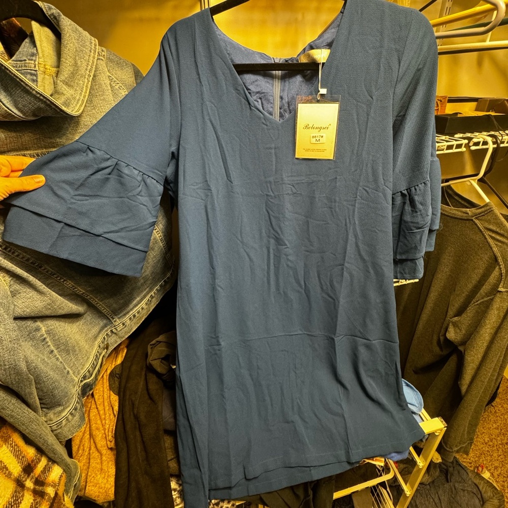 Blue short sleeve dress